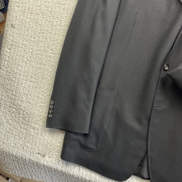 Canali Super 120s 100% Wool Men's 2-Piece Suit Jacket / Pants Black / Blue 54 R - Picture 5 of 16